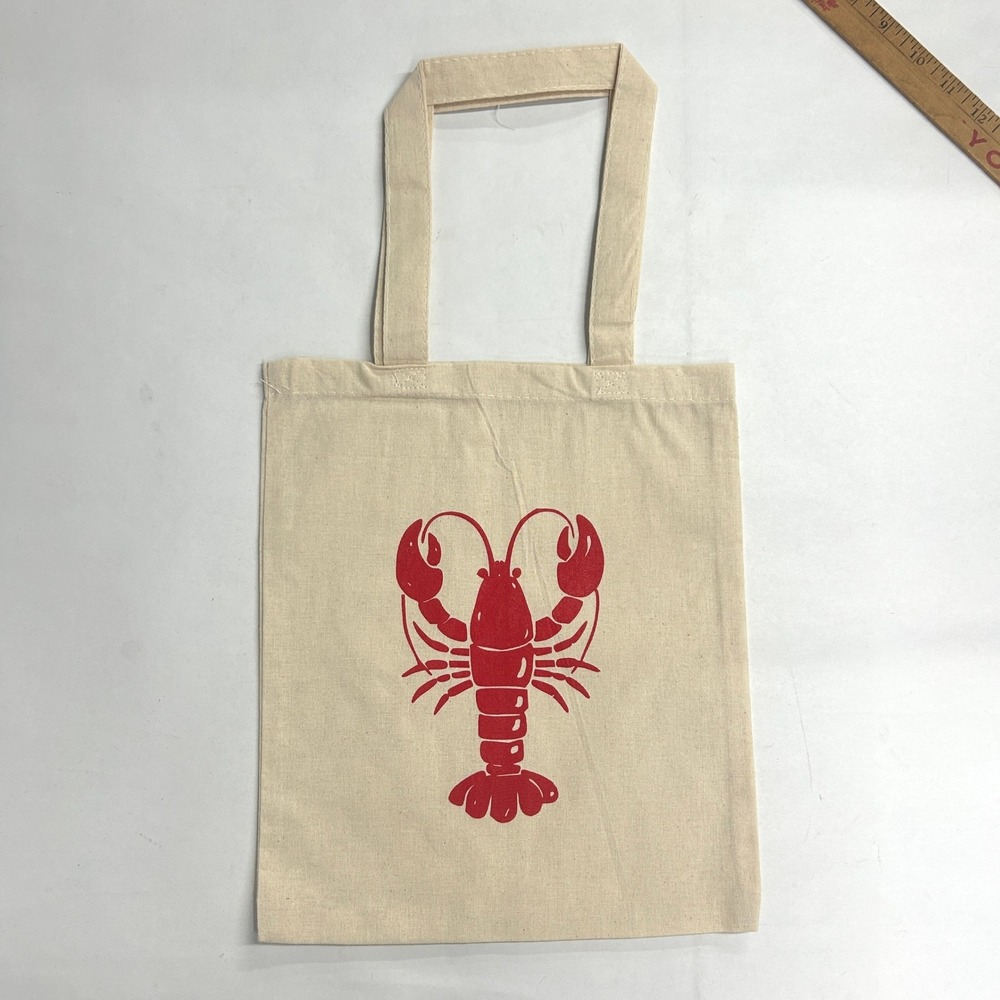 Lobster‎ Canvas Tote Bag Natural Cotton Coastal Beach Market Reusable Shopper